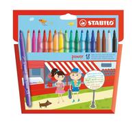 STABILO Power viltstift, funda van 18 stuks in geassorteerde kleuren 6 stuks