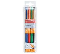 STABILO - Roller tinta gel - pointVisco - Estuche de 4 - azul, rojo, verde, negro