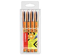 STABILO - roller - worker+ | medium, pack de 4, verde, rojo, azul, negro
