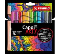 STABILO - Rotulador con anilla en el tapón - Cappi - ARTY - Estuche de 12 - 12 colores diferentes