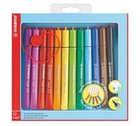 STABILO Rotulador con anillo de tapa Cappi - 12 unidades - con 12 colores diferentes