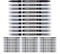 STABILO Rotulador de doble punta Trio 2 en 1 - Caja con 10 unidades color negro (Paquete de 4)