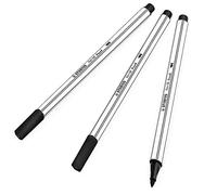 STABILO - Rotulador de punta de fibra premium con punta de pincel 68 pinceles, paquete de 3, color negro