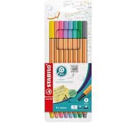 STABILO - Rotulador de punta fina - point 88 - Estuche de 8 - colores pastel