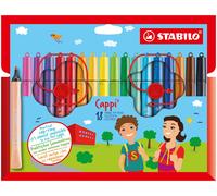 STABILO Rotulador escolar con sujeción triangular Cappi - Estuche de 18 colores