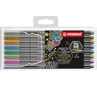 STABILO Rotulador metálico Pen 68 Metallic - Premium, estuche de 8 colores metálicos