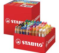 STABILO: rotulador, pintura acuarela y ceras de colores, todo en uno "woody" – caja de 76 unidades con 4 puntas