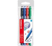 STABILO - Rotulador - pointMax - Estuche de 4 - Colores estándar: negro, azul ultramar, carmín, verde esmeralda