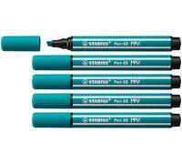 STABILO - Rotulador premium con punta biselada gruesa - Pen 68 MAX - Pack de 5 - azul turquesa