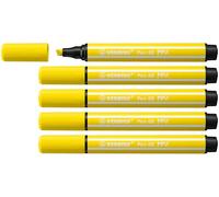 STABILO - Rotulador premium con punta biselada gruesa - Pen 68 MAX - Pack de 5 - amarillo limón