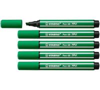 STABILO - Rotulador premium con punta biselada gruesa - Pen 68 MAX - Pack de 5 - verde esmeralda