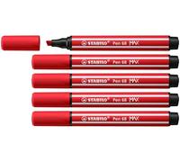 STABILO - Rotulador premium con punta biselada gruesa - Pen 68 MAX - Pack de 5 - carmín