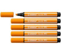 STABILO - Rotulador premium con punta biselada gruesa - Pen 68 MAX - Pack de 5 - naranja