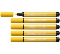 STABILO - Rotulador premium con punta biselada gruesa - Pen 68 MAX - Pack de 5 - amarillo