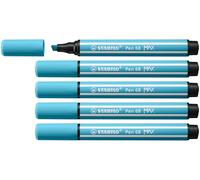 STABILO - Rotulador premium con punta biselada gruesa - Pen 68 MAX - Pack de 5 - azul celeste