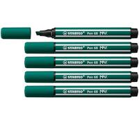STABILO - Rotulador premium con punta biselada gruesa - Pen 68 MAX - Pack de 5 - azul verdoso