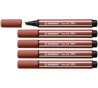 STABILO - Rotulador premium con punta biselada gruesa - Pen 68 MAX - Pack de 5 - siena