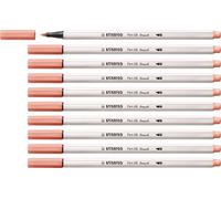 STABILO - Rotulador premium con punta de pincel para grosores de línea variables - Pen 68 brush - Pack de 10 - albaricoque