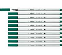 STABILO - Rotulador premium con punta de pincel para grosores de línea variables - Pen 68 brush - Pack de 10 - turquesa