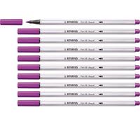 STABILO - Rotulador premium con punta de pincel para grosores de línea variables - Pen 68 brush - Pack de 10 - lila