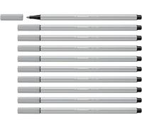 STABILO Rotulador premium Pen 68 – Pack de 10 – gris claro