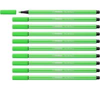 STABILO Rotulador premium Pen 68 – Pack de 10, verde neón