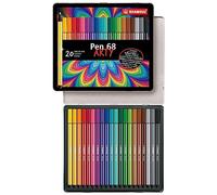 STABILO - Rotulador premium - Pen 68 - ARTY - Estuche metálico de 20-20 colores diferentes
