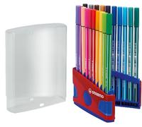 STABILO Rotulador premium Pen 68 Estuche ColorParade rojo/azul 20-20 colores diferentes