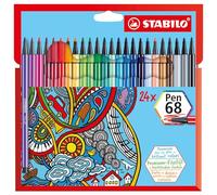 STABILO - Rotulador premium - Pen 68 - Estuche de 24 - 24 colores diferentes