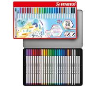 STABILO - rotulador premium punta de pincel - Pen 68 brush | ancho de línea variable, estuche de metal de 25