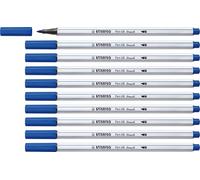 STABILO 568/32, Set de 10 rotuladores pincel STABILO Pen 68, color azul.