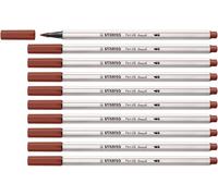 STABILO - rotulador premium punta de pincel - Pen 68 brush | ancho de línea variable, pack de 10, siena