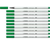 STABILO - rotulador premium punta de pincel - Pen 68 brush | ancho de línea variable, pack de 10, verde esmeralda