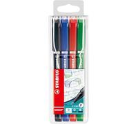 STABILO - rotulador punta fina con punta amortiguada - SENSOR F | punta fina, pack de 4, negro, azul, rojo, verde