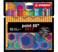 STABILO Rotulador de punta fina point 88 – Estuche ARTY 24 colores