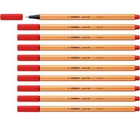 STABILO Rotulador punta fina point 88 Pack de 10 rojo claro