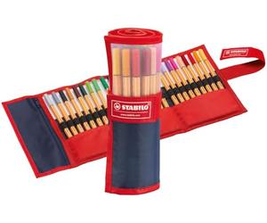 STABILO - Rotulador punta fina - point 88 - Estuche Rollerset de 25 - 25 colores diferentes