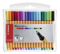 STABILO Rotulador punta fina point 88 Mini – Estuche de 18 colores