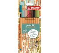 STABILO - Rotulador punta fina - point 88 - Estuche NatureCOLORS de 10 - 10 colores diferentes