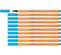 STABILO - Rotulador punta fina - point 88 - Pack de 10 - Color neón, azul fluorescente