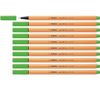 STABILO - Rotulador punta fina - point 88 - Pack de 10 - Color neón, verde fluorescente