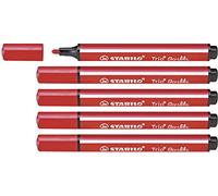 STABILO - Rotulador triangular con punta amortiguada - Trio Scribbi - Pack de 5 - rojo