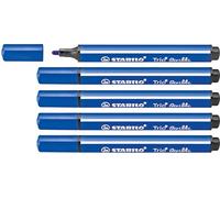 STABILO - Rotulador triangular con punta amortiguada - Trio Scribbi - Pack de 5 - azul