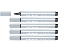 STABILO - Rotulador triangular con punta amortiguada - Trio Scribbi - Pack de 5 - gris elefante