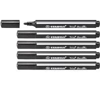 STABILO - Rotulador triangular con punta amortiguada - Trio Scribbi - Pack de 5 - negro