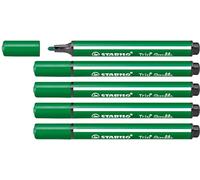 STABILO - Rotulador triangular con punta amortiguada - Trio Scribbi - Pack de 5 - verde