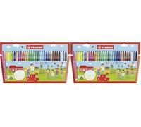 STABILO - Rotulador - Trio A-Z - Estuche de 30-30 colores diferentes (Paquete de 2)