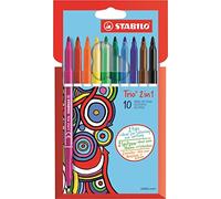 STABILO - Rotulador doble punta - Trio 2 en 1 - Estuche de 10 - 10 colores diferentes - Versión 2