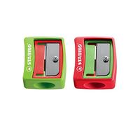 STABILO Sacapuntas Woody 3 en 1 para lápiz de color multitalento – 2 unidades