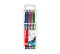 STABILO Rotulador punta fina Sensor F con amortiguación Estuche 4 colores (negro, azul, rojo, verde)